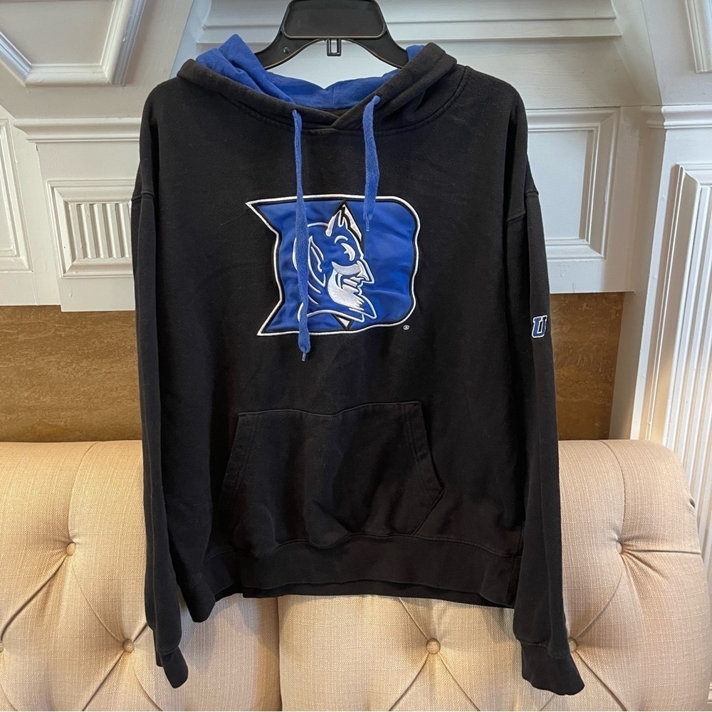 F: Duke University Blue Devils Hoodie Sweatshirt XL Stadium Athletes Embroidered